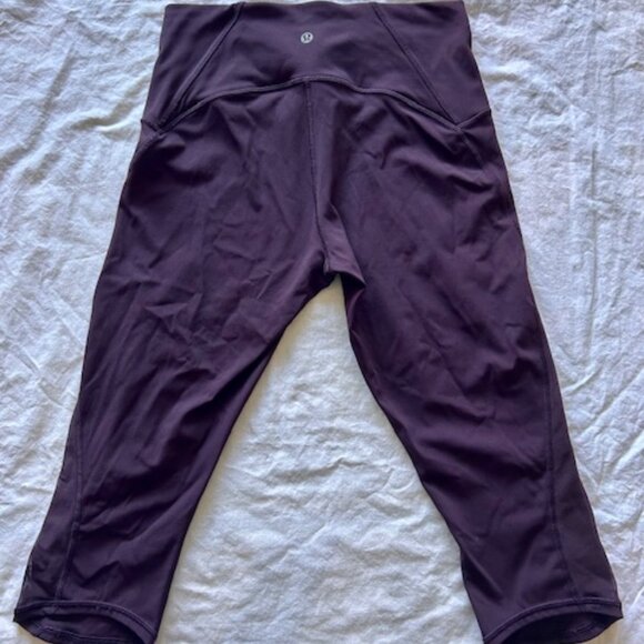 Lululemon Train Times Crop (17”) – Size 8 – Black Cherry or Garnet - Picture 6 of 11